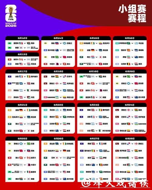 2026世界杯完整赛程时间安排揭秘
